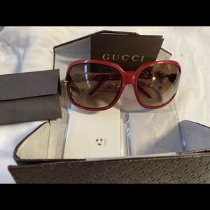 Red Gucci sunglasses new in box